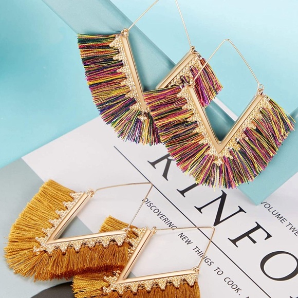 ✨3 for$33✨ NWT Bohemian Tassel Earrings ✨Hand Crafted ✨Artisan✨ - Picture 4 of 6